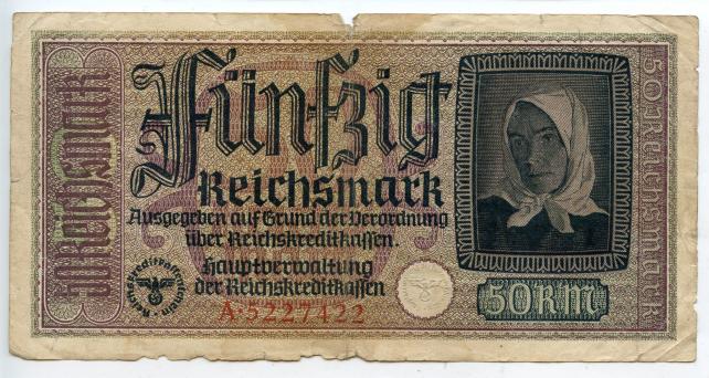 WW2 German 50 Reichsmarks banknote