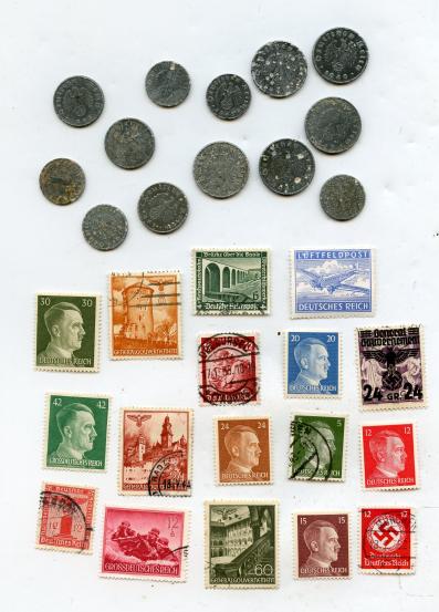 WW2 German Coins and Stamps