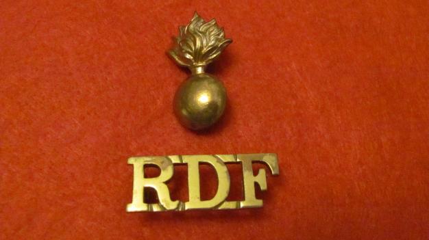 Royal Dublin Fusiliers two part shoulder title badge