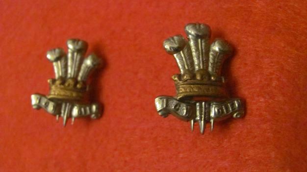 Pair of Leinster Regiment collar badges