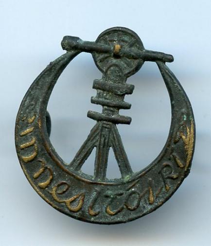 Early Bronze Irish Army Engineers Collar Badge
