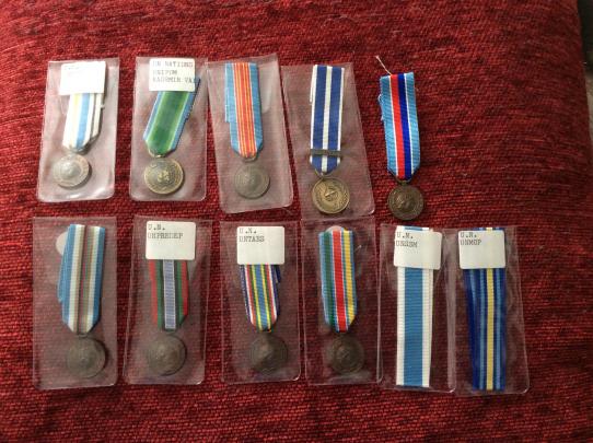 8 x United Nations miniature medals and one NATO Kosovo