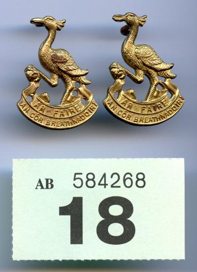 Pair Of  Observer Corps Collar Badges in Brass