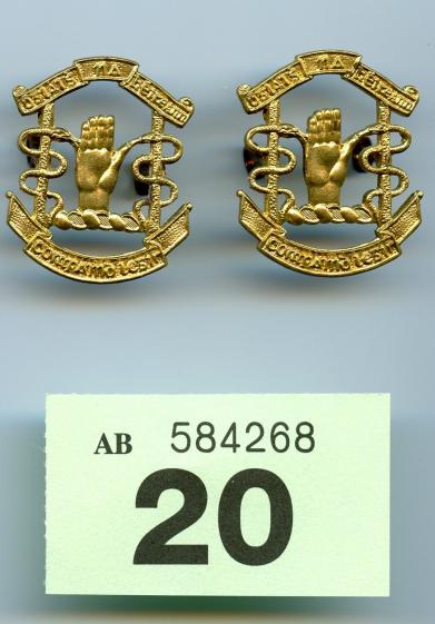 Pair of Irish Army Medical Corps Collars in Brass