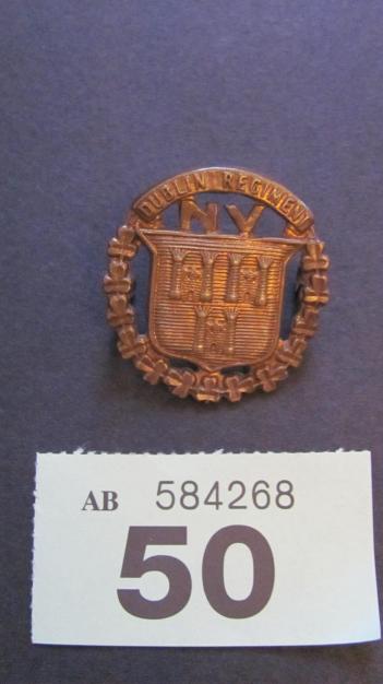 Dublin Regiment Irish national volunteers Cap badge