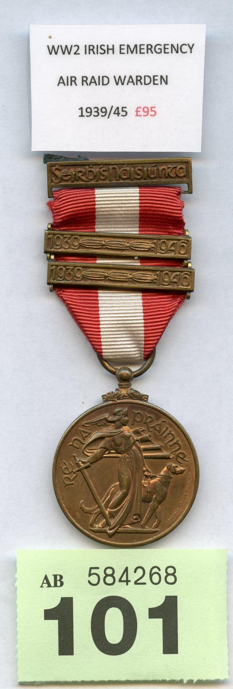WW2 Irish Emergency Medal ( Air Raid Precauctions)
