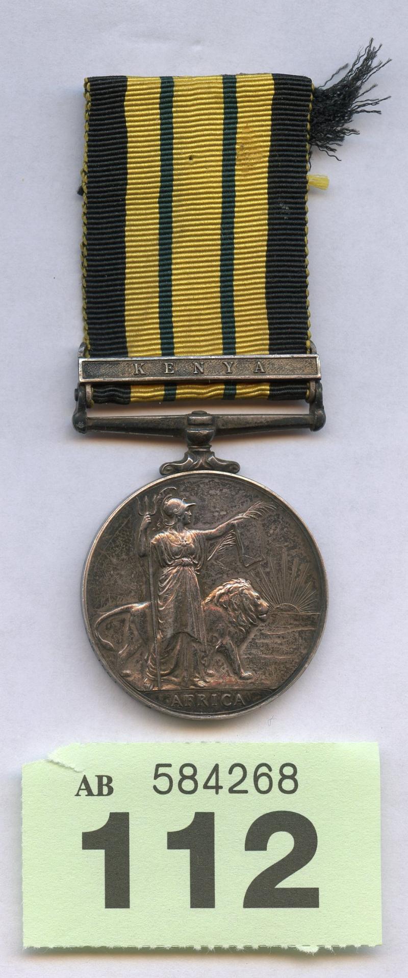 Africa general service medal bar Kenya Inniskilling fusiliers