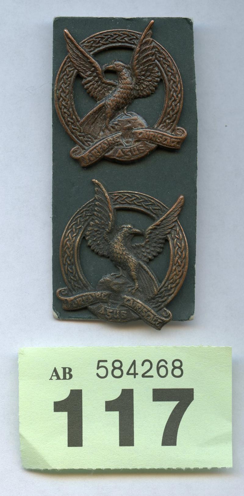 1924 Pattern Irish Air Corps Collar Badges, Early Bronze