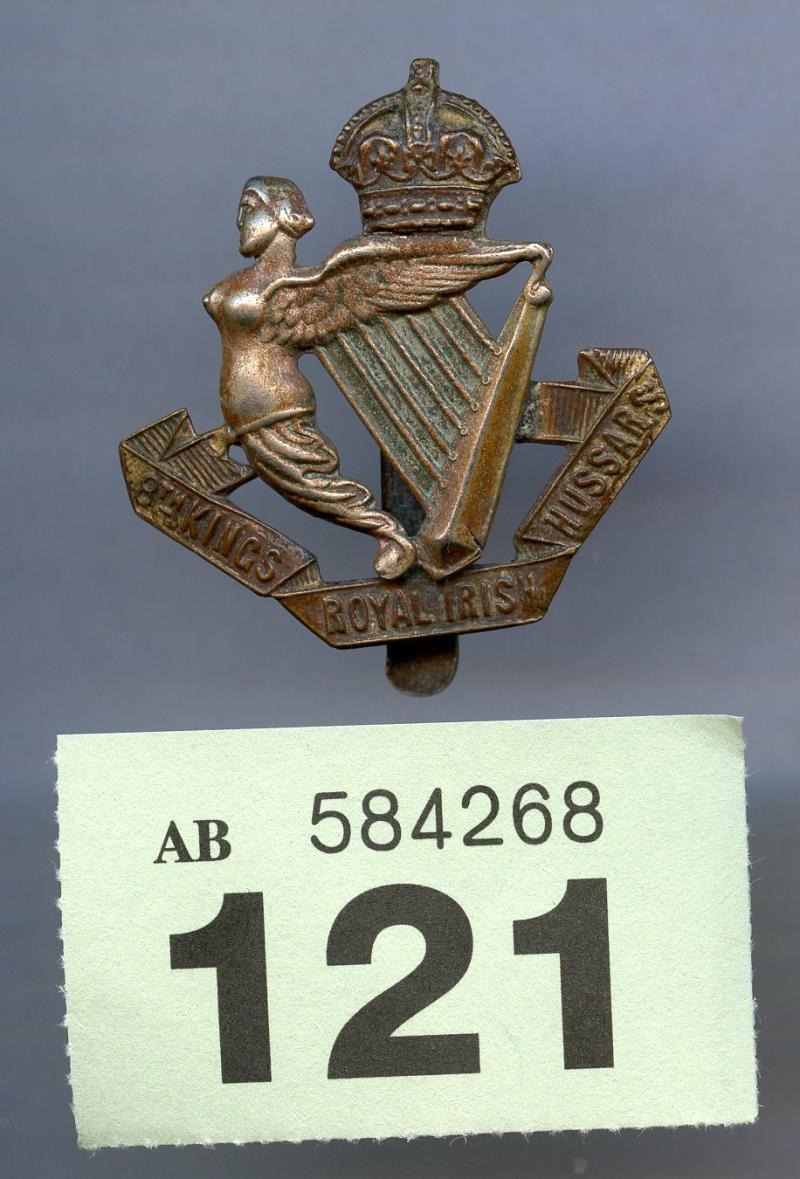 WW1 Royal Irish hussars Cap badge in Brass