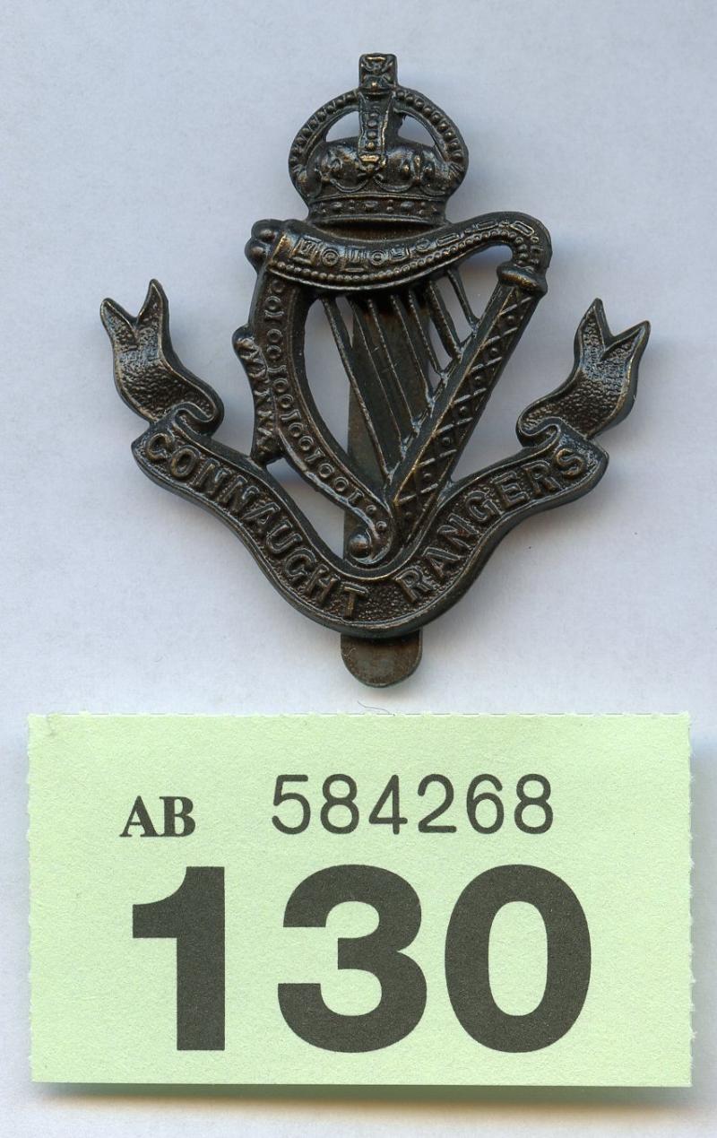 Connaught Rangers officers cap badge