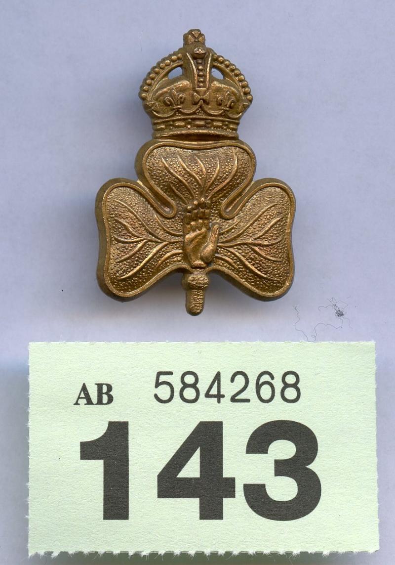 YCV 14th BN Royal Irish Rifles Cap Badge