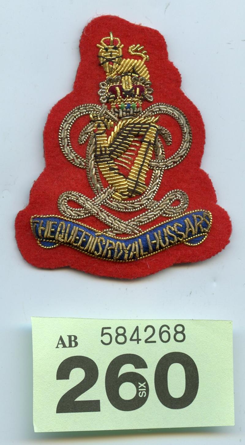 Queens Royal Irish Hussars Officers Cap Badge