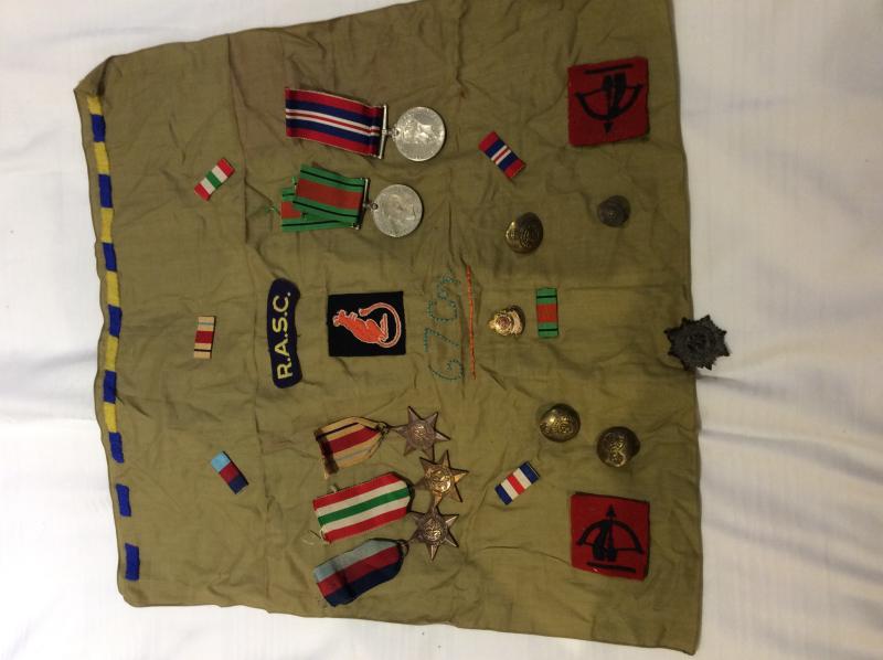 WW2 8th Army Desert Rats Medals , Tapestry and badges