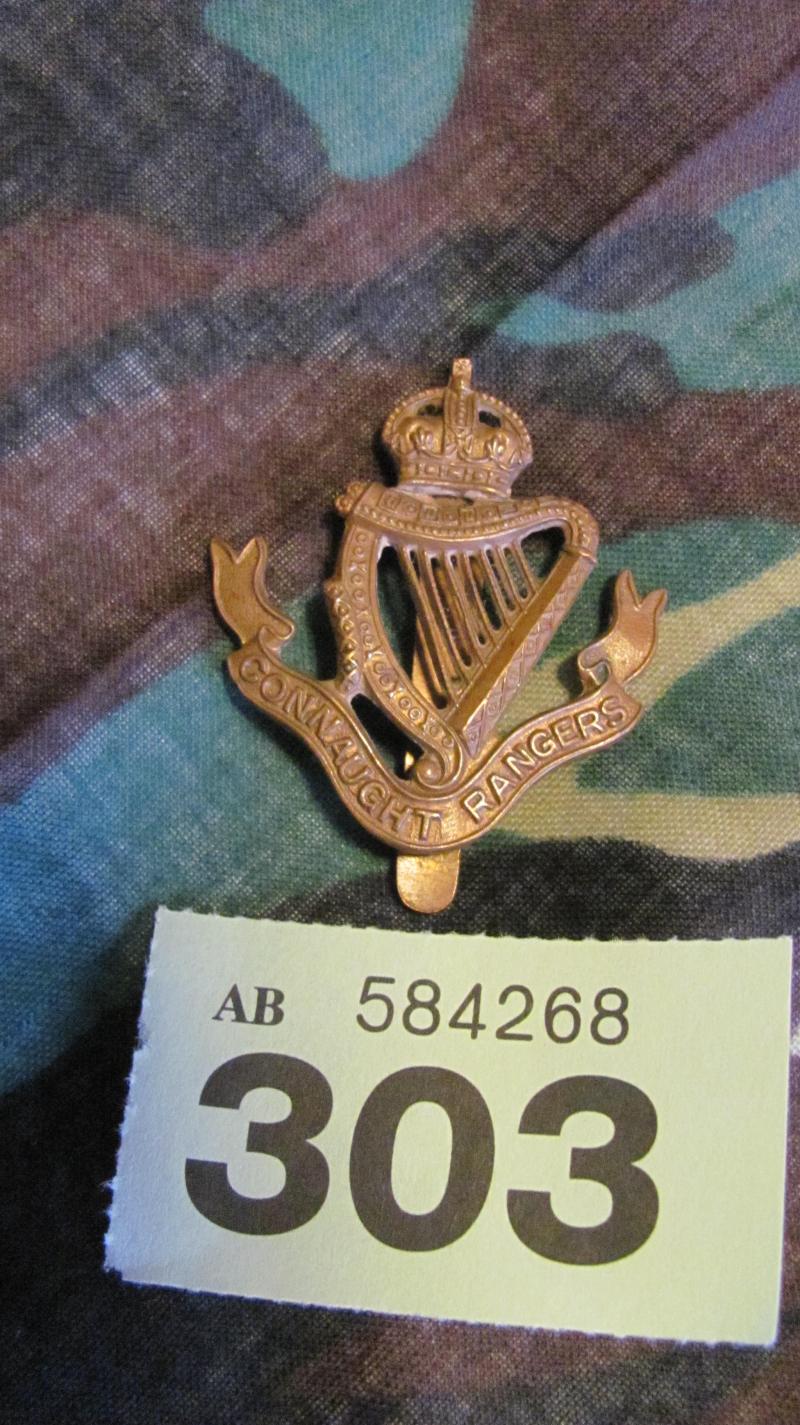 WW1 Connaught Rangers Cap Badge