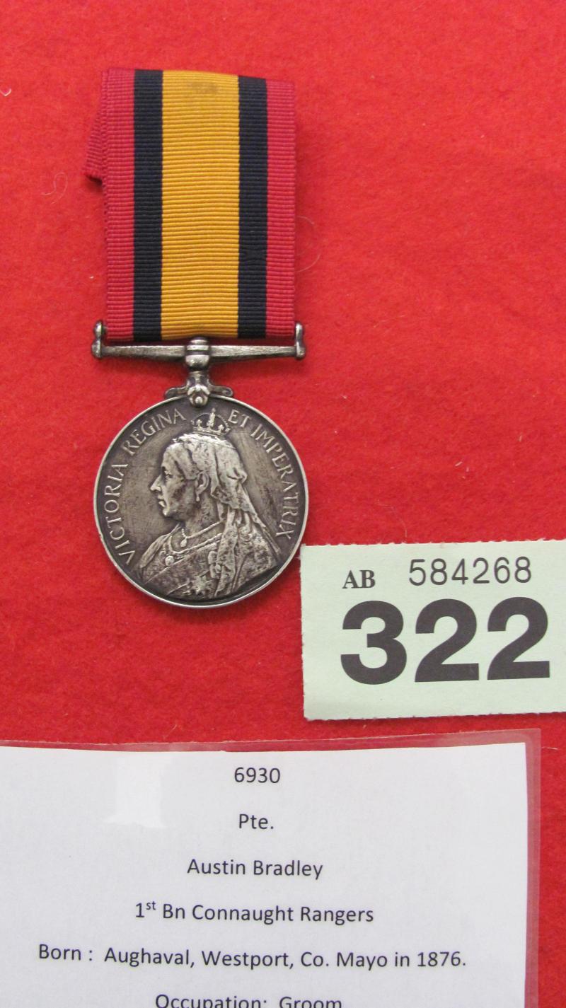 Queens South Africa Medal To Connaught Rangers