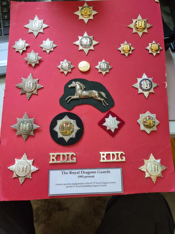 Set of badges to The Royal Dragoon Guards